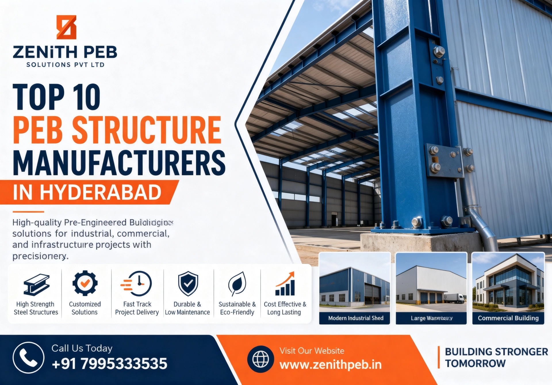 Top 10 PEB Structure Manufacturers in Hyderabad - Zenith PEB